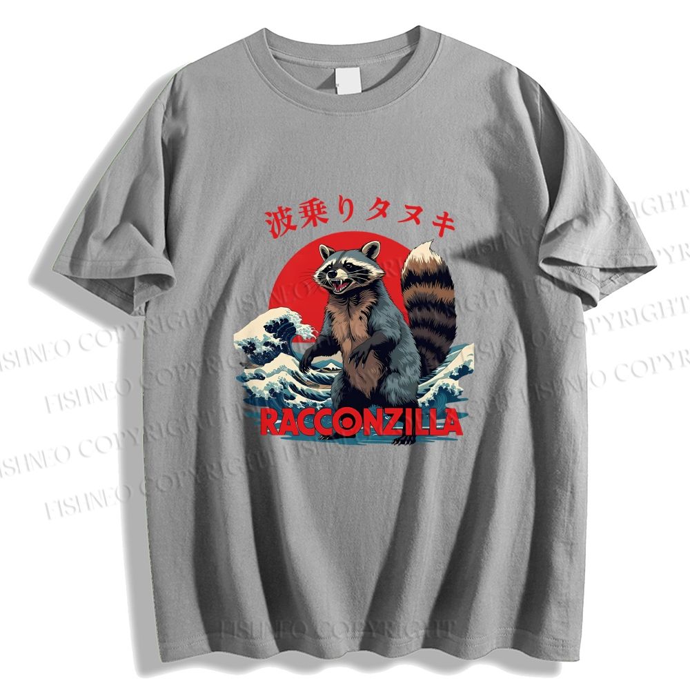 Unisex Japanese Raccoon Wave Classic Cotton T-shirt