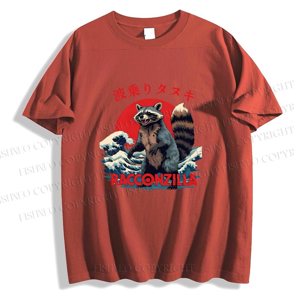 Unisex Japanese Raccoon Wave Classic Cotton T-shirt