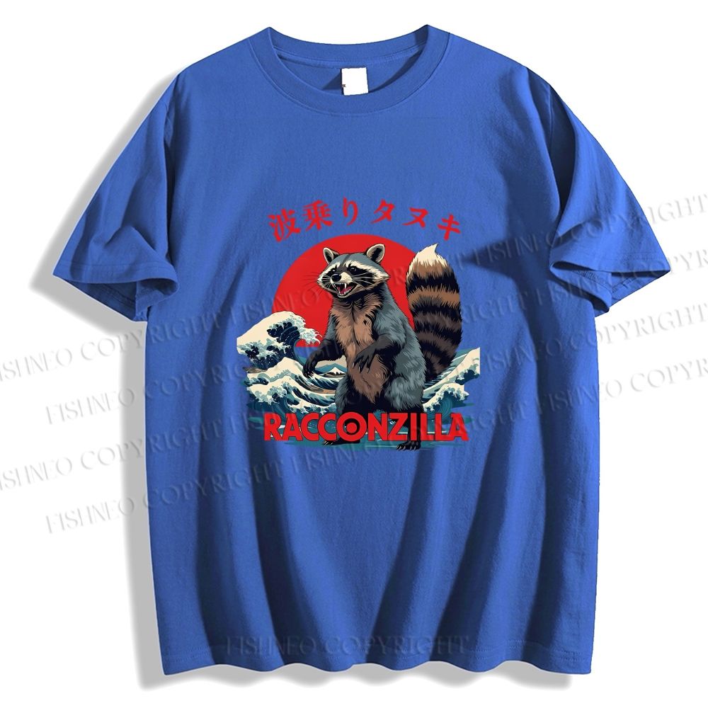 Unisex Japanese Raccoon Wave Classic Cotton T-shirt