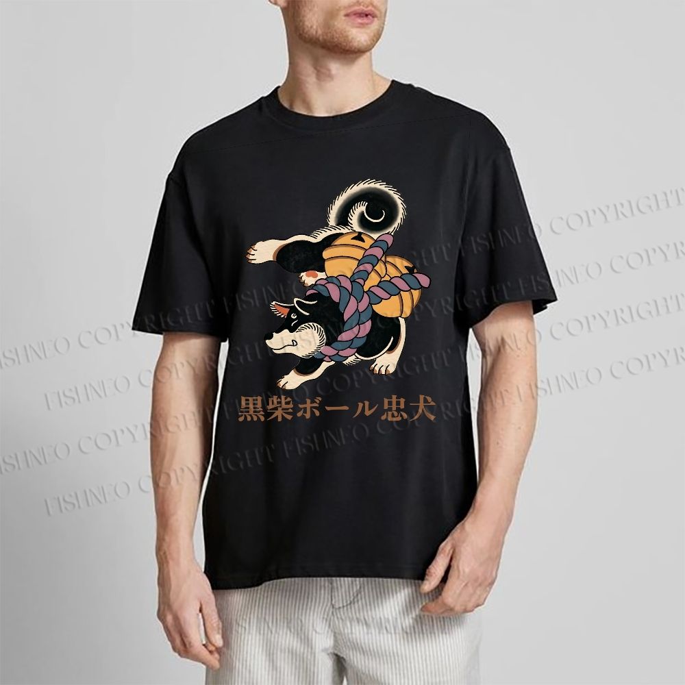 Unisex Japanese Shiba Dog Dancing Classic Cotton T-shirt