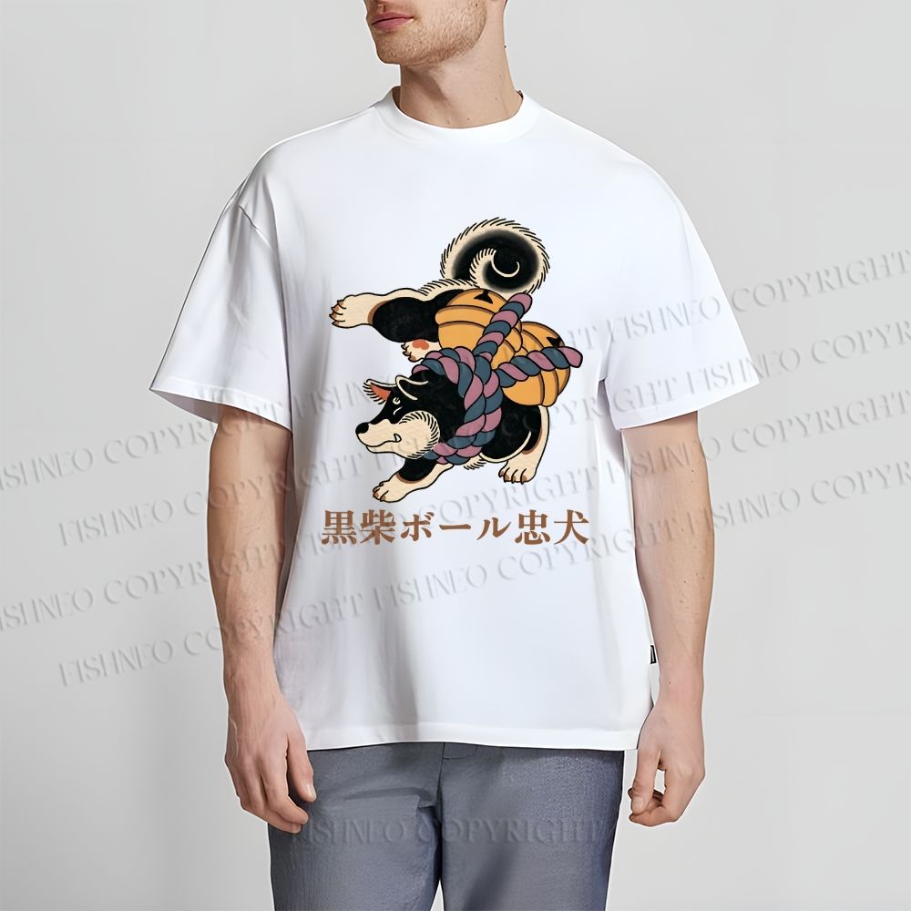 Unisex Japanese Shiba Dog Dancing Classic Cotton T-shirt