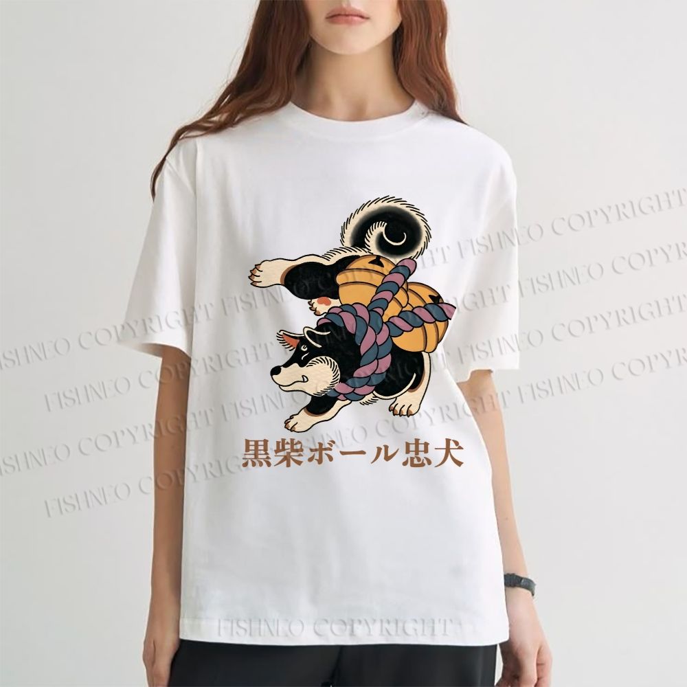 Unisex Japanese Shiba Dog Dancing Classic Cotton T-shirt