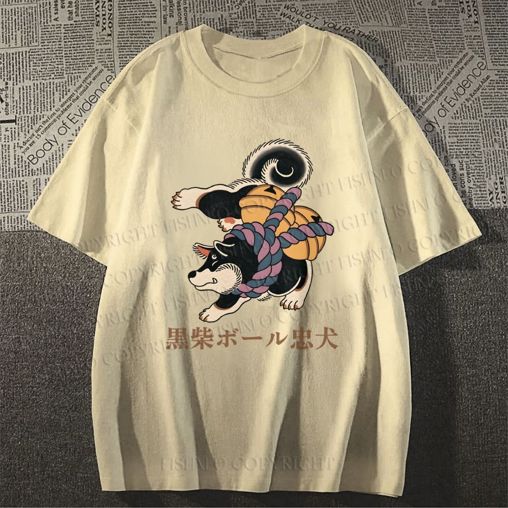 Unisex Japanese Shiba Dog Dancing Classic Cotton T-shirt