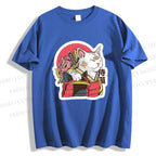 Unisex Japanese Cat Samurai Classic Cotton T-shirt