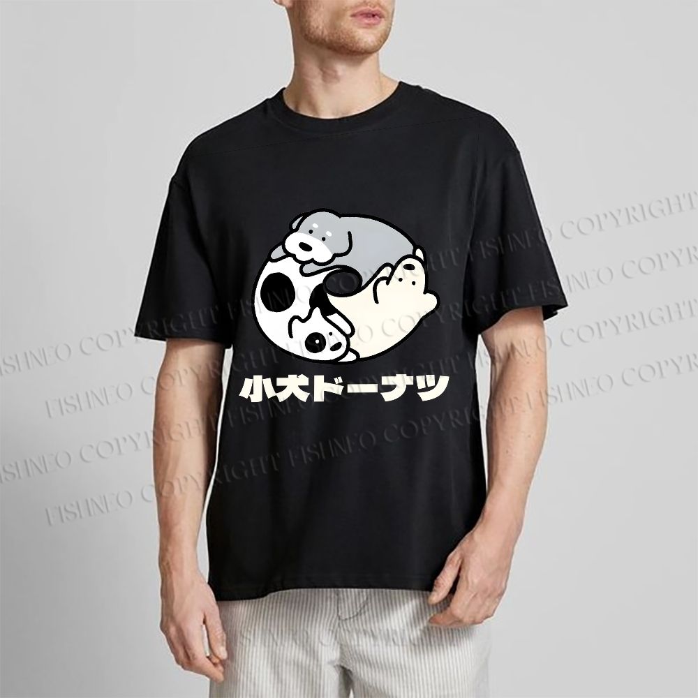 Unisex Japanese Dog Donuts Classic Cotton T-shirt