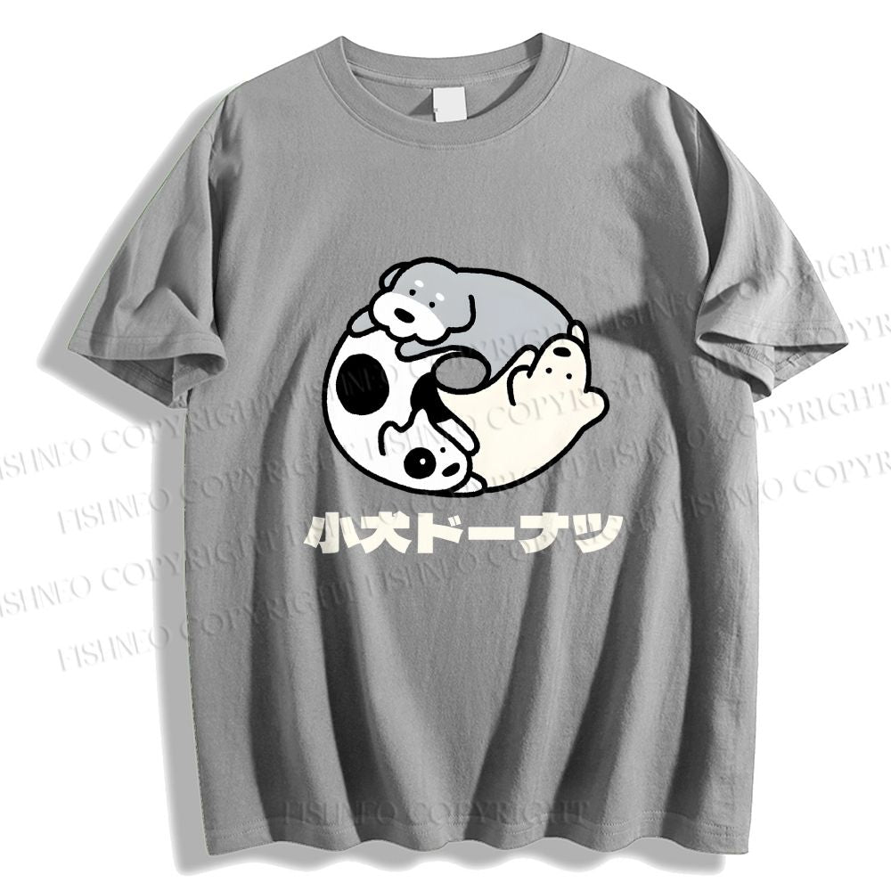 Unisex Japanese Dog Donuts Classic Cotton T-shirt