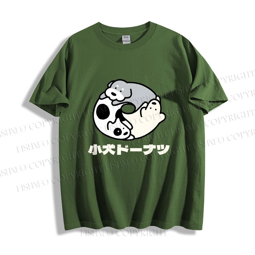 Unisex Japanese Dog Donuts Classic Cotton T-shirt