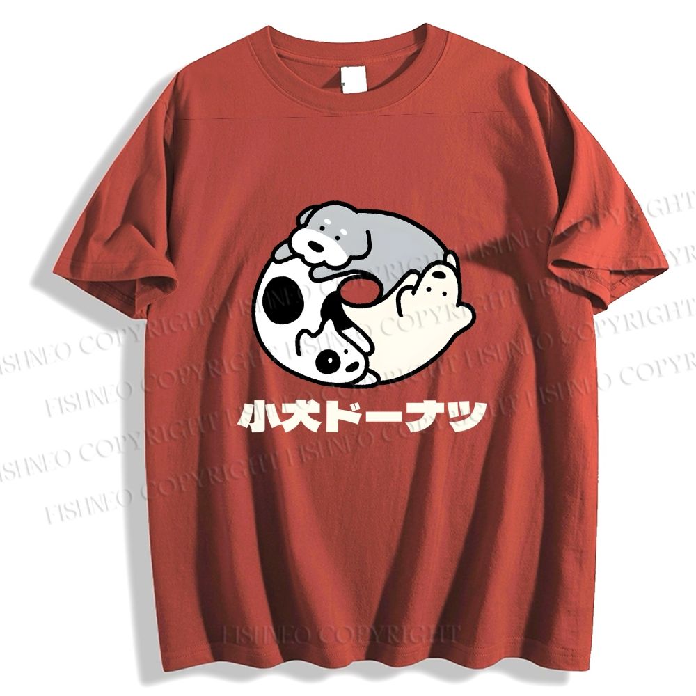 Unisex Japanese Dog Donuts Classic Cotton T-shirt