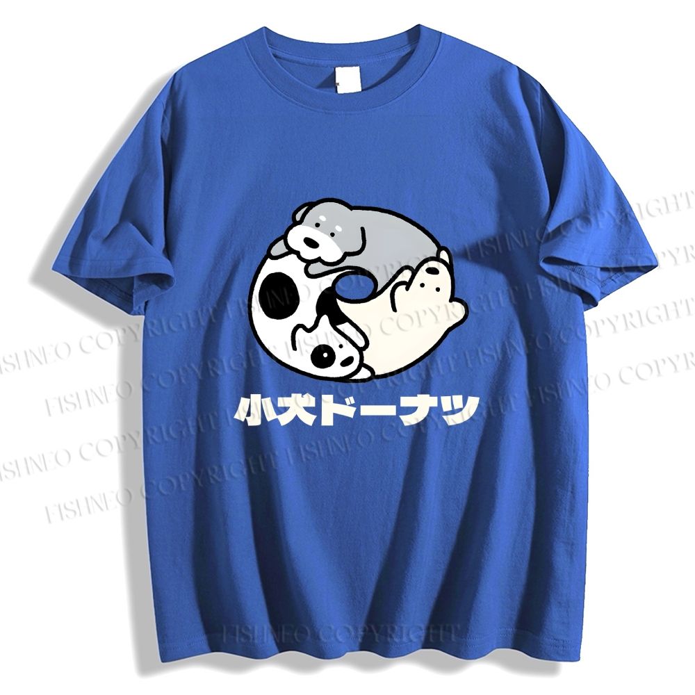 Unisex Japanese Dog Donuts Classic Cotton T-shirt