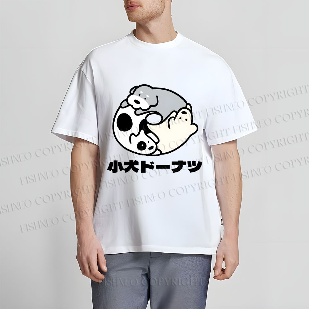 Unisex Japanese Dog Donuts Classic Cotton T-shirt
