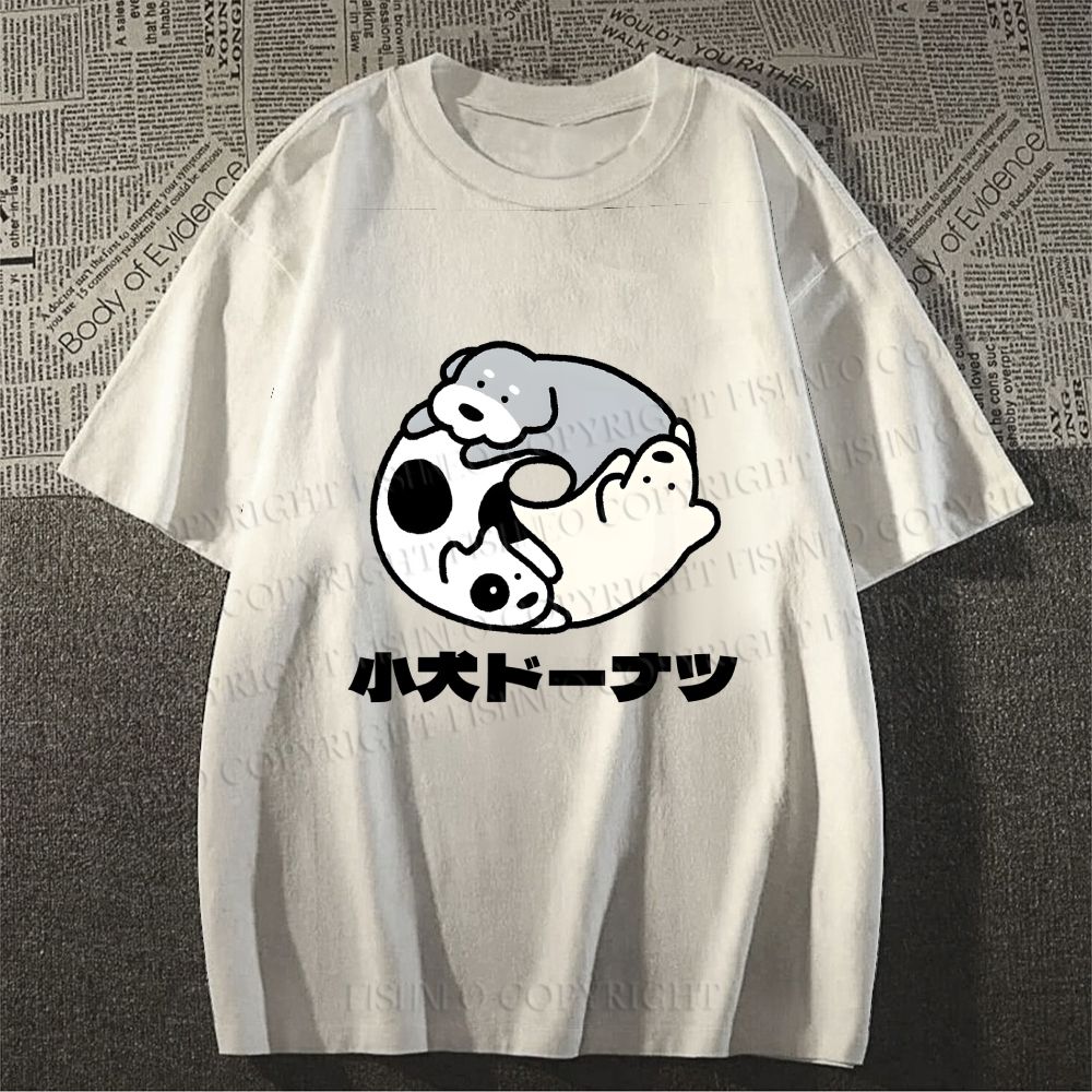 Unisex Japanese Dog Donuts Classic Cotton T-shirt
