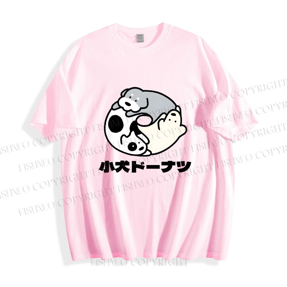 Unisex Japanese Dog Donuts Classic Cotton T-shirt