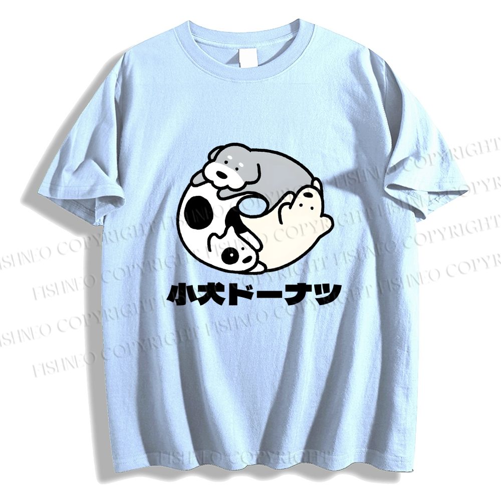 Unisex Japanese Dog Donuts Classic Cotton T-shirt