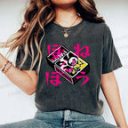 Unisex Vintage Japanese Matchbox Graffiti Printed Washed Tee