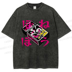 Unisex Vintage Japanese Matchbox Graffiti Printed Washed Tee