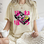 Unisex Vintage Japanese Matchbox Graffiti Printed Washed Tee