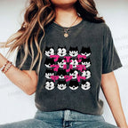 Unisex Japanese Felix Cat Graffiti Printed Washed Tee