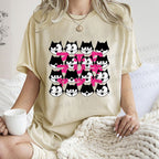 Unisex Japanese Felix Cat Graffiti Printed Washed Tee