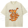 Unisex Vintage Garfield Cat Printed Washed Tee
