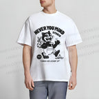 Unisex Cat Walking Graffiti Classic Cotton T-shirt