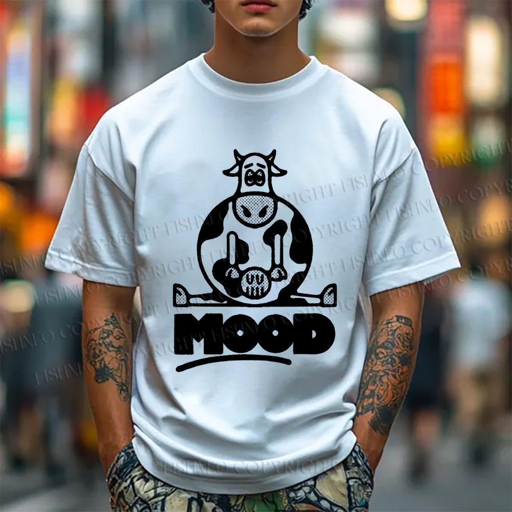 Unisex Cattle Graffiti Classic Cotton T-shirt