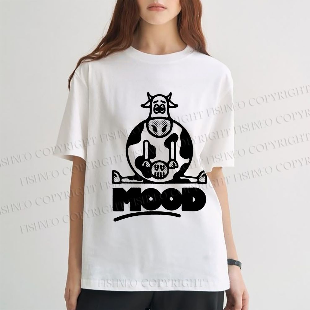Unisex Cattle Graffiti Classic Cotton T-shirt