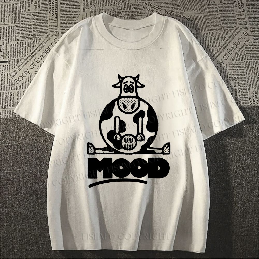 Unisex Cattle Graffiti Classic Cotton T-shirt