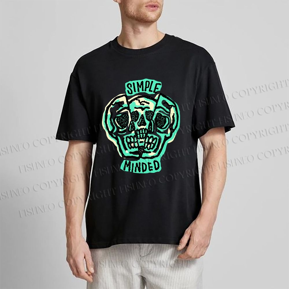 Unisex Vintage Skull Graffiti Classic Cotton T-shirt