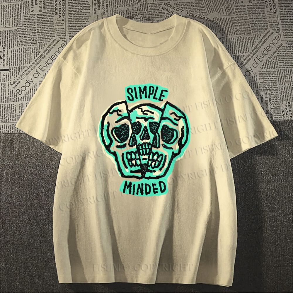Unisex Vintage Skull Graffiti Classic Cotton T-shirt