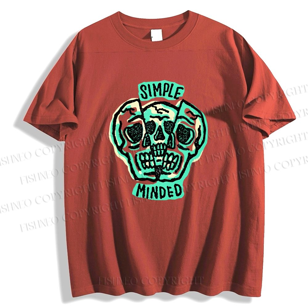 Unisex Vintage Skull Graffiti Classic Cotton T-shirt