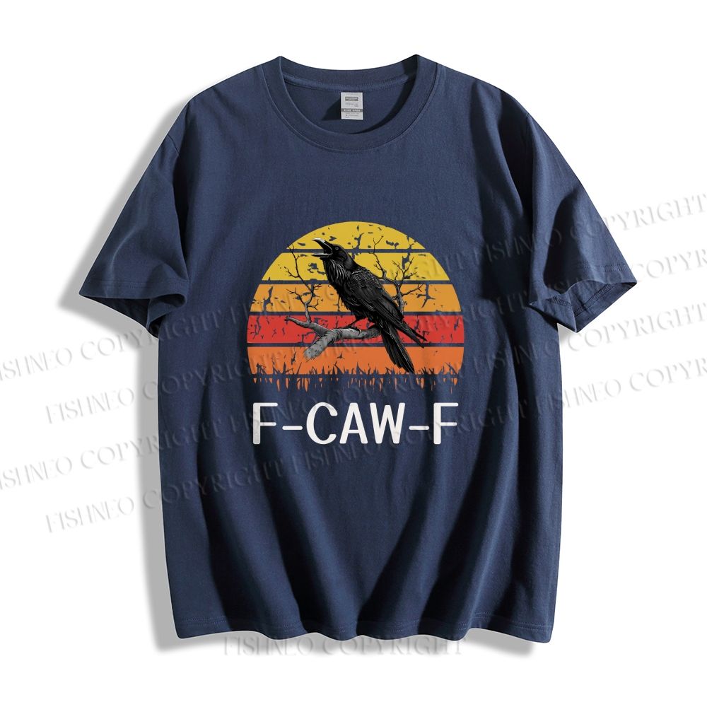 Unisex Vintage Crow Bird At Sunset Classic Cotton T-shirt