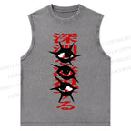 Japanese Eye Printed Christian Snowflake Washed Vest