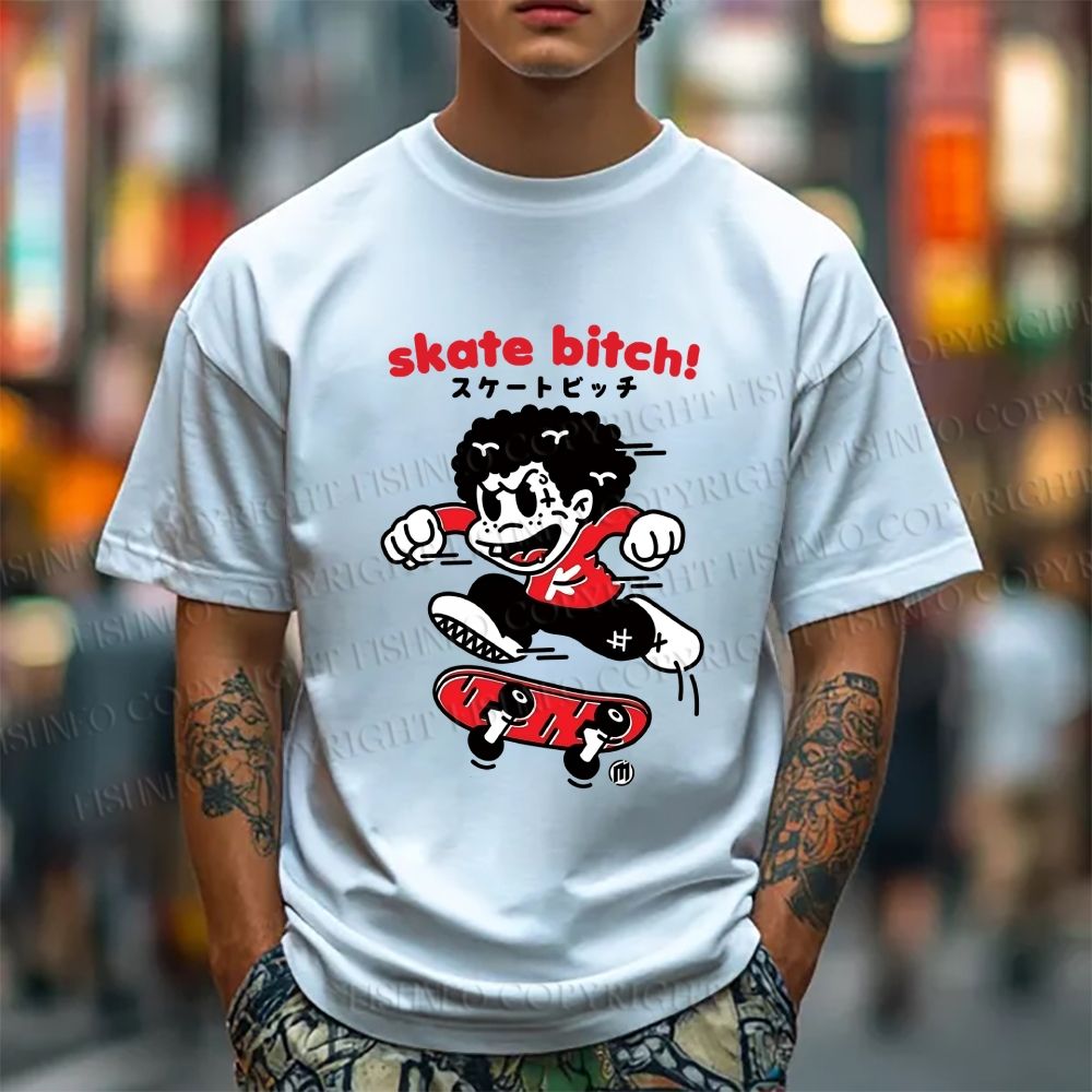 Unisex Japanese Skate Graffiti Classic Cotton T-shirt