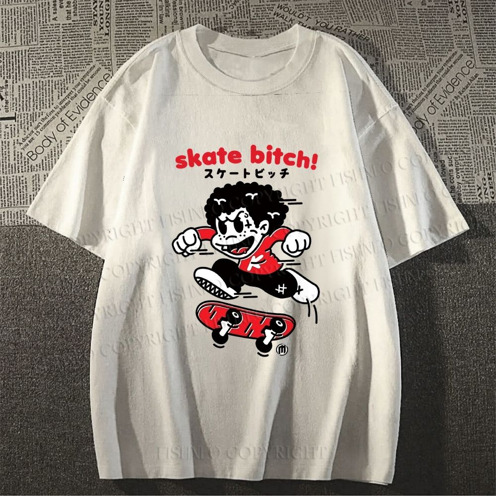 Unisex Japanese Skate Graffiti Classic Cotton T-shirt