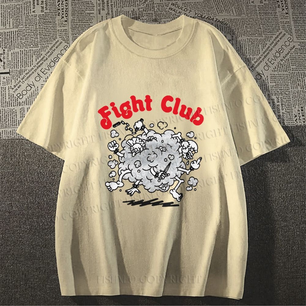 Unisex Vintage Fight Club Graffiti Classic Cotton T-shirt