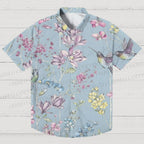 Flowers Birds Printed Men's Short-sleeved Shirts