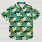 Sea Wave Pattern Printed Men's Short-sleeved Shirts