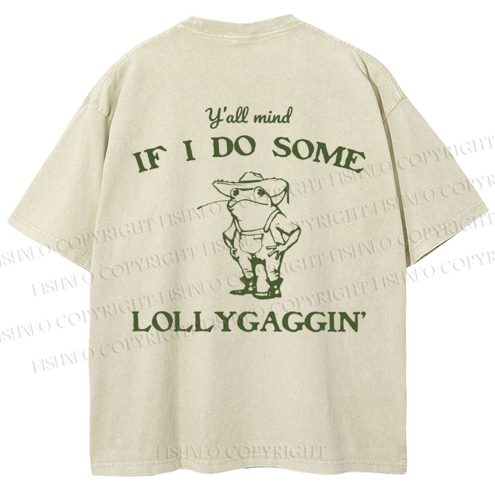 Unisex Vintage Frog Cowboy Printed Design Back Washed Tee