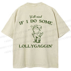 Unisex Vintage Frog Cowboy Printed Design Back Washed Tee