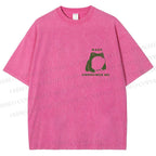 Unisex Vintage Frog Cowboy Printed Design Back Washed Tee