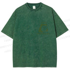 Unisex Vintage Frog Cowboy Printed Design Back Washed Tee