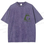 Unisex Vintage Frog Cowboy Printed Design Back Washed Tee