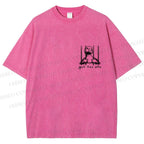 Unisex Vintage Silly Goose Printed  Design Back Washed Tee