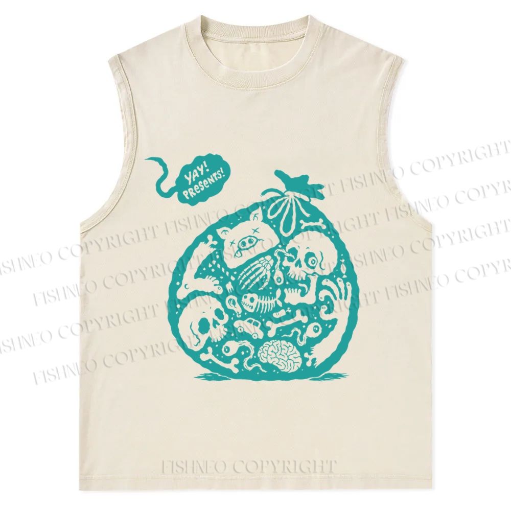 Skull Bag Graffiti Christian Snowflake Washed Vest