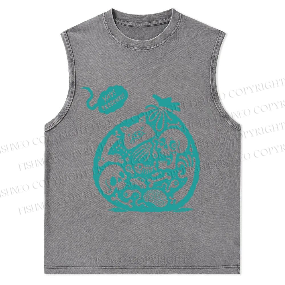 Skull Bag Graffiti Christian Snowflake Washed Vest