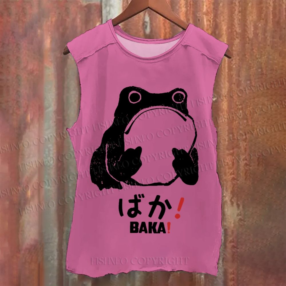 Vintage Frog Distressed Washed Tank Top