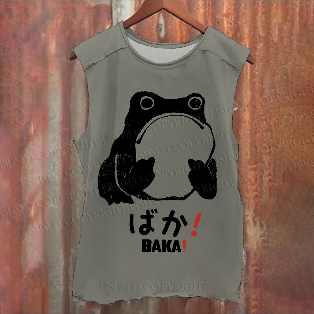 Vintage Frog Distressed Washed Tank Top