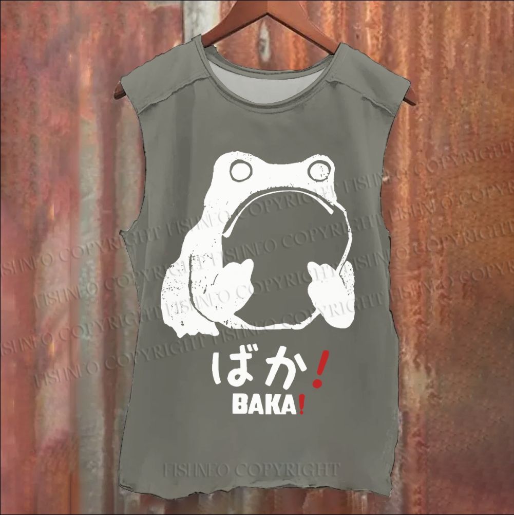 Vintage Frog Distressed Washed Tank Top