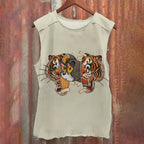 Vintage Tiger Cat Washed Tank Top