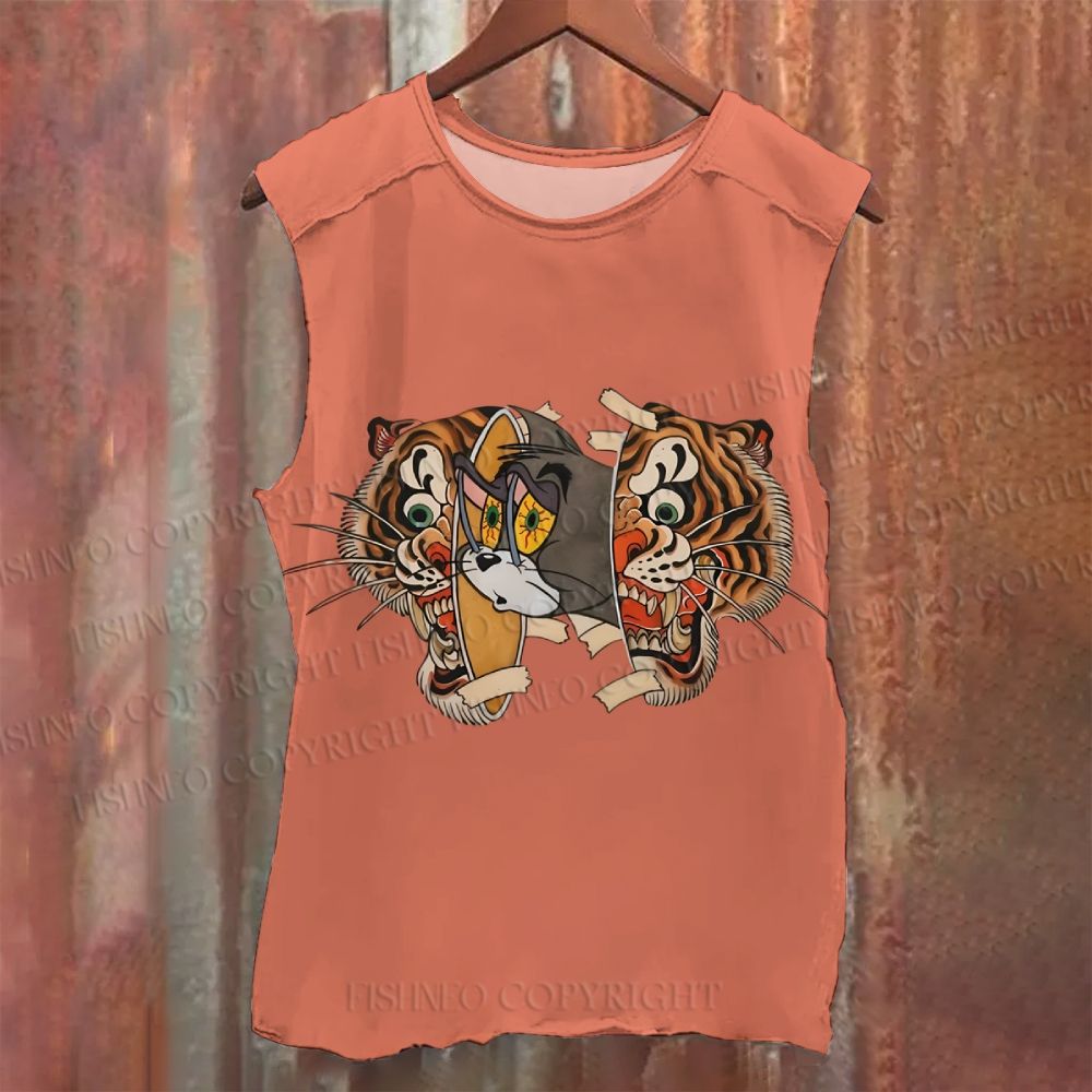 Vintage Tiger Cat Washed Tank Top